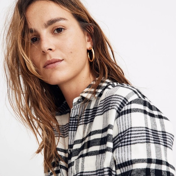 Madewell Flannel Oversized Ex-Boyfriend Shirt in Romana Plaid xxs - Picture 3 of 9